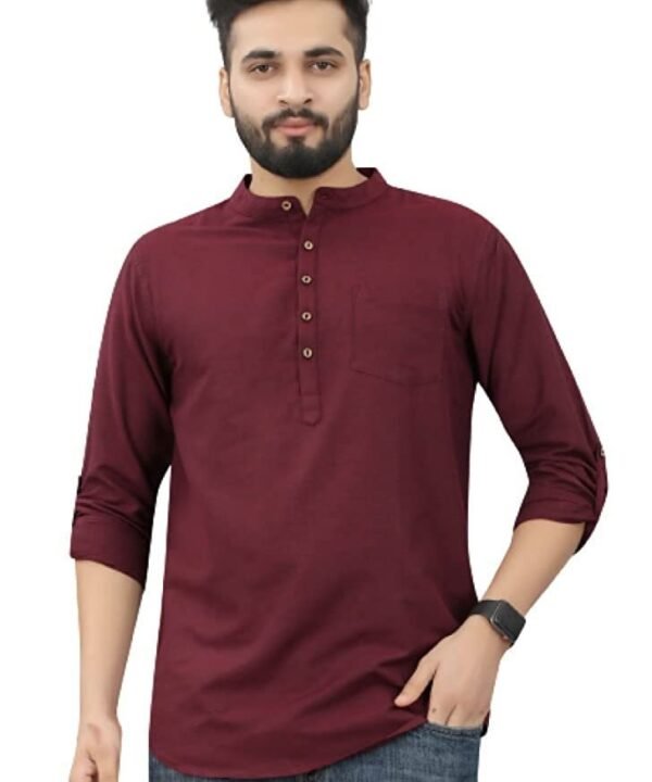Men's Pure Cotton Ethnic Wear Long Sleeve Kurta - Mor-008