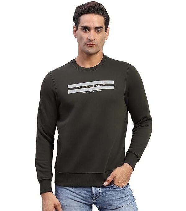 Monte Carlo Mens Printed Round Neck Full Sleeve Sweatshirt