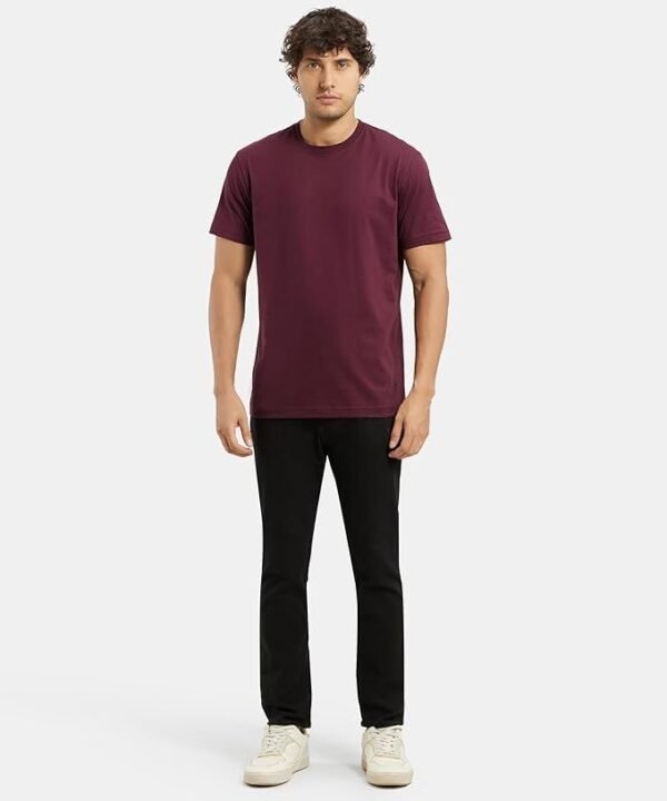 Men's Super Combed Cotton Rich Solid Round Neck Half Sleeve T-Shirt