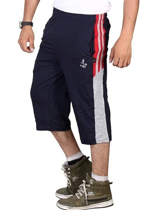 VEGO Mens Cotton Three by Fourth, 3/4, Capri, three quarter