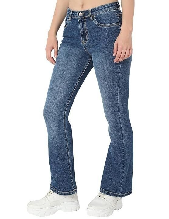 AKA CHIC Mid Rise Womens Boot Cut Jeans