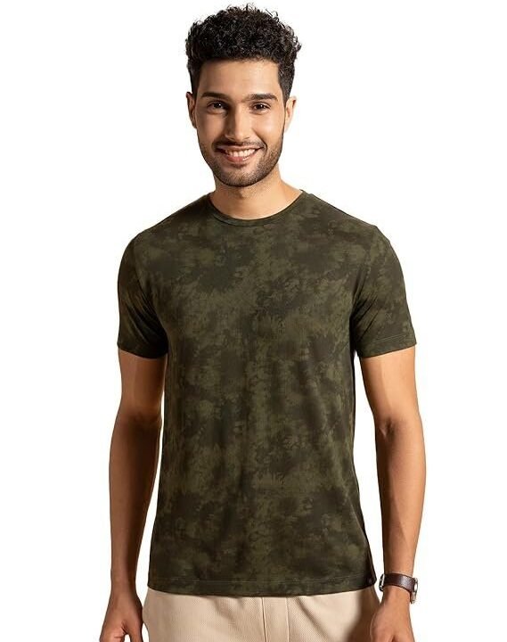 DAMENSCH Regular Fit Cotton Blend Tshirt Half Sleeve Crew Neck Comfortable Casual Lightweight Premium Vortex Elemental Breeeze Tshirts for Men
