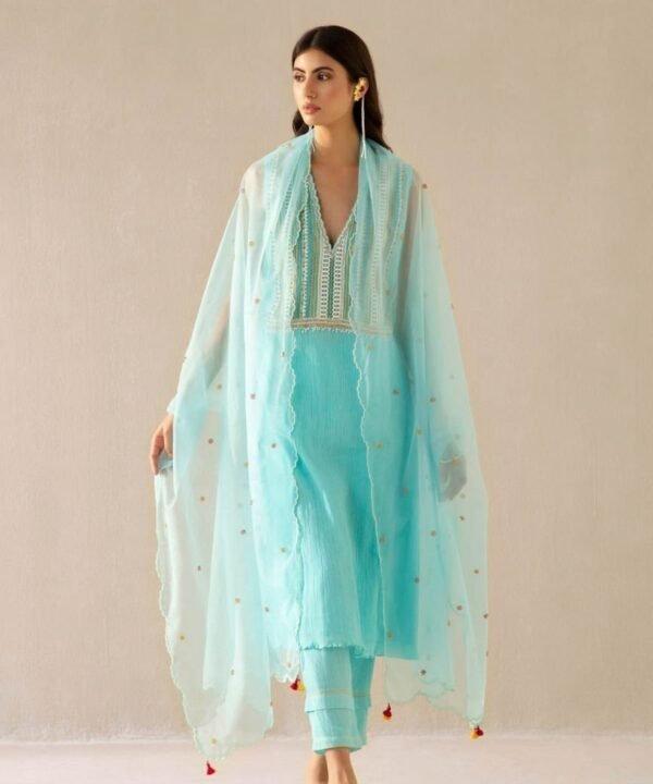 Blue Moon Lace Kurta Set