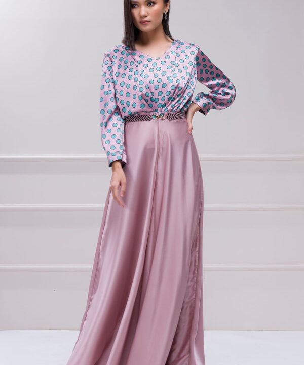 Mauve Printed Satin Jumpsuit