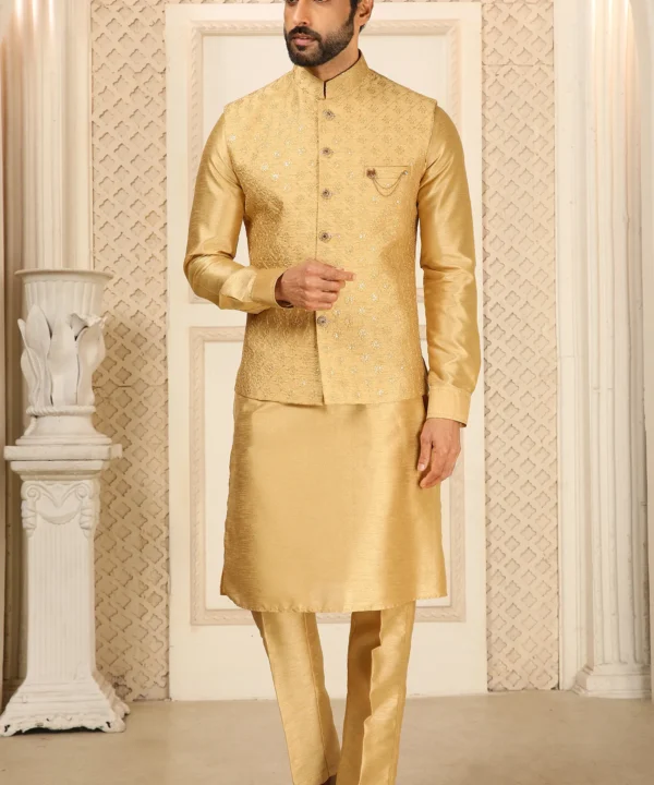 Banarasi Art Silk Kurta Pajama with Jacket