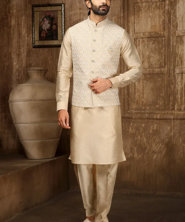 Banarasi Art Silk Kurta Pajama with Jacket