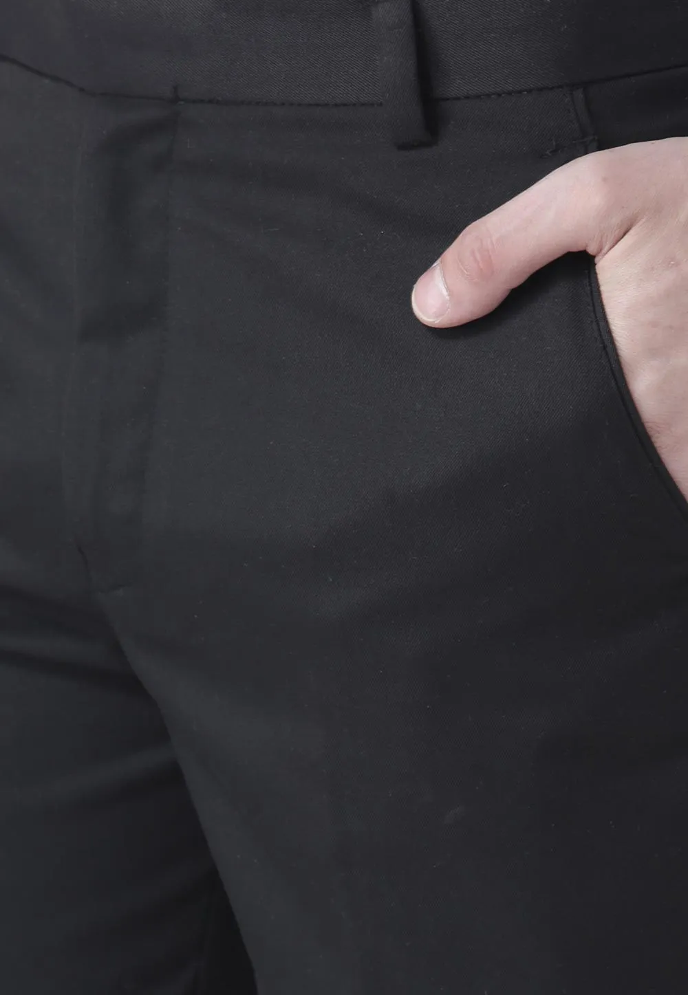 Solid Color Polyester Viscose Jodhpuri Suit in Black - Image 4