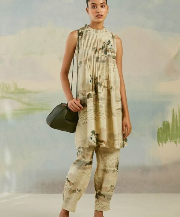 Modern Toile Coastal Tunic