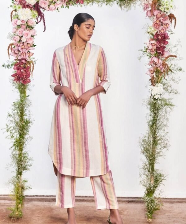 Bahaar Linen Burdwan Kurta Set
