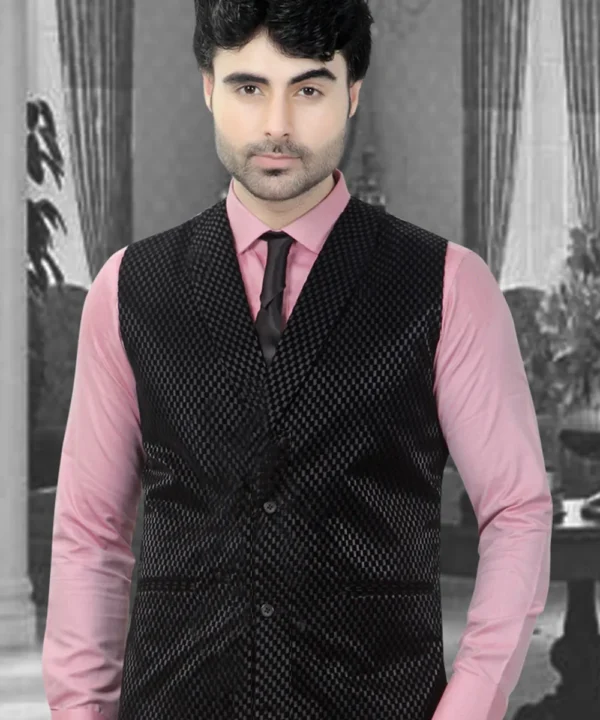 Woven Terry Rayon Suit in Black